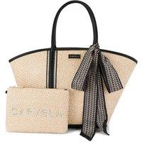 Carvela Women's 'Sorrento Straw Basket' Bag in Black