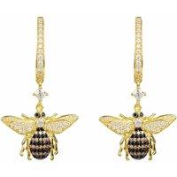 Latelita Women's Honey Bee Drop Earrings Gold in White