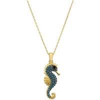 Latelita Women's Seahorse Turquoise Pendant Necklace Gold in Blue
