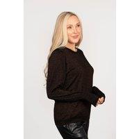 Sarta Women's Penny Balloon Sleeve Glitter Jumper - Bronze | Size: Small