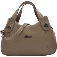 House of Leather Women's Womens Real Leather Shoulder Bag Small Size Handbag Daisy Rose in Taupe
