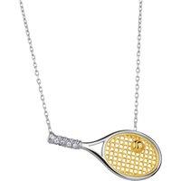 Spero London Women's Sterling Silver Tennis Racket Necklace