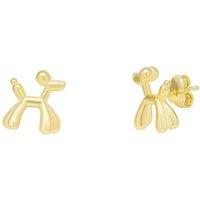 Spero London Women's Balloon Dog Poodle Stud Earring Sterling Silver in Gold