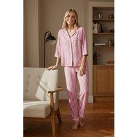 WOVCOR Women's Viscose Woven Sleepwear 2-Piece Pajama Set in Pink | Size: 12