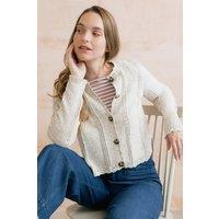 Lily & Me Women's Jasmine Flecked Knit Cardigan in Ecru | Size: 18