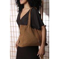 Where's That From Women's 'Cabana' Suede Shoulder Tote Bag in Tan