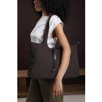 Where's That From Women's 'Cabana' Suede Shoulder Tote Bag in Dark Brown