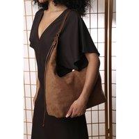 Where's That From Women's 'Elysia' Slouchy Suede Shoulder Bag in Tan