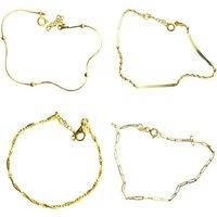 Spero London Women's Sterling Silver Bracelet Layering Set in Gold