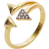 Spero London Women's Sterling Silver Multiple Triangle Adjustable Ring in Gold