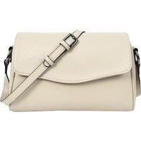 House of Leather Women's Womens Real Leather Cross Body Bag Small Organiser Style Colette Black in Off-White