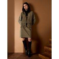 GWD by GEORGE W. DAVIES Women's Meredith Wool Blend Skirt Olive Herringbone in Khaki | Size: 6