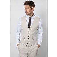 Burton Men's Neutral Textured Slim Fit Waistcoat | Size: Medium