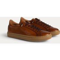 The Wolf Men's Arezzo Leather Smart Trainers in Brown | Size: 7