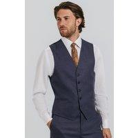 Dobell Men's Dark Blue Twill Waistcoat | Size: Large