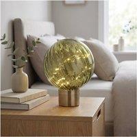 Garden Greatness Emerald Swirl Glass Ball Table Lamp