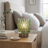 Garden Greatness Embossed Emerald LED Table Lamp in Beige