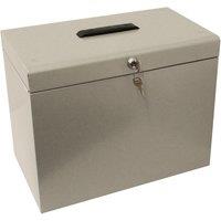 mysmartbuy Metal Lockable A4 File Box with 5 Suspension Files in Grey