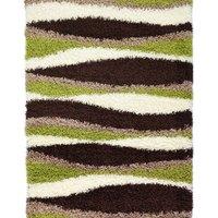 Bravich LTD Thick Shaggy Waves Rug - California in Green | Size: 120 cm x 170 cm