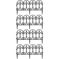 Samuel Alexander 23cm Set of 4 Black Ornate Decorative Garden Border Edging
