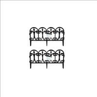 Samuel Alexander 23cm Set of 8 Black Ornate Decorative Garden Border Edging