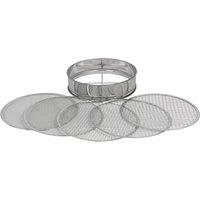 Harbour Housewares 5-Filter Garden Riddle Sieve - 30cm - Heavy Duty Fine Mesh Gardening Soil Sifter in Silver
