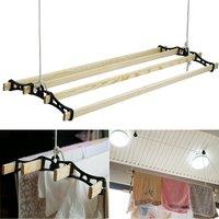 Gr8 Home Edwardian Clothes Airer 4 Lath Cast Iron Ceiling Pulley Rack in Black