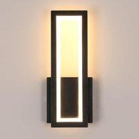 COMELY 16W Modern Acrylic Rectangular Wall Lamp, warm white light 3000K in Black