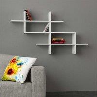 Decortie Halic' Wall Mounted Shelf Floating Bookcase 150cm Wide in White | Size: 1 Pack