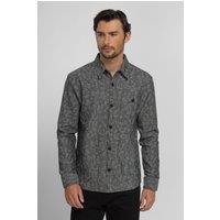 Steel & Jelly Men's Nantwich - Leopard Jacquard Long Sleeve Shirt in Grey | Size: Large