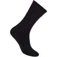 Steven Men's Cotton Slipper Socks with Grippers in Black | Size: 9-11