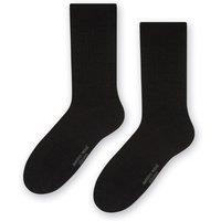 Steven Men's Warm Soft Merino Wool Ribbed Dress Socks in Black | Size: 6-8