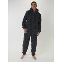 Loungeable Men's Sherpa All in One in Grey | Size: XL