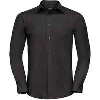 Russell Collection Men's Polycotton Easy-Care Long-Sleeved Formal Shirt in Black | Size: XL