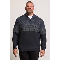 BadRhino Men's Colour Block Quarter Zip Jumper in Dark Navy | Size: 4XL