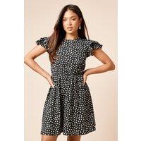 Dorothy Perkins Women's Petite Mono Double Angel Sleeve Jersey Mini Dress | Size: 10