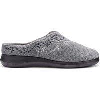 Hotter Women's 'Cuddle' Slippers in Mid Grey | Size: 7