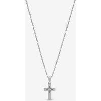 Inicio Women's Sterling Silver Plated Polished Cross Pendant - Gift Pouch