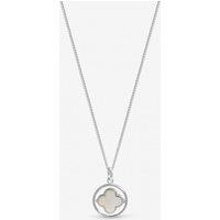 Inicio Women's Sterling Silver Plated Mother of Pearl Spinner Clover Pendant - Gift Pouch