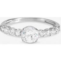 Inicio Women's Sterling Silver Plated Cubic Zirconia Classic Cushion Engagement Ring - Gift Pouch | Size: XL