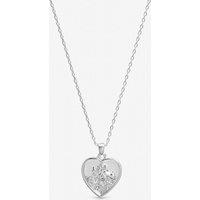 Inicio Women's Sterling Silver Plated Heart St Christopher Necklace - Gift Pouch