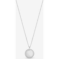 Inicio Women's Sterling Silver Plated Beaded Edge Personalised Pendant - Gift Pouch