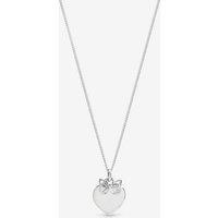 Inicio Women's Sterling Silver Plated Butterfly Charm Personalised Heart Pendant - Gift Pouch
