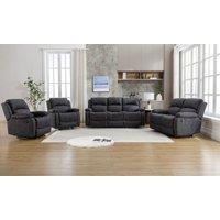 FURNITURE ONE Recliner Sofa Set, Manual Recliner Sofa Suite - 3+2+1+1 Seater Set in Dark Grey | Size: 1 Pack