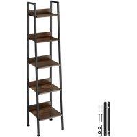 tectake Shelving Unit Folkestone - Industrial Wood Dark, Rustic in Brown