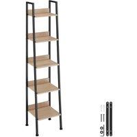 tectake Shelving Unit Folkestone - Industrial Wood Light, Oak Sonoma in Light Brown