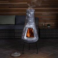 Charles Bentley Snug Medium Barcelona Clay Chiminea in Grey | Size: 90 cm