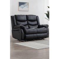 More4Homes Seattle 2 Seater Manual High Back Bonded Leather Recliner Sofa in Black