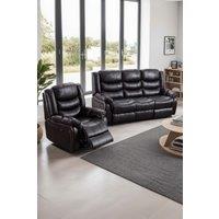 More4Homes Seattle Electric Recliner Bonded Leather 1+3 Seater Sofa Set in Brown