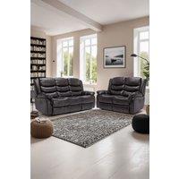 More4Homes Seattle Electric Recliner Bonded Leather 2+3 Seater Sofa Set in Brown